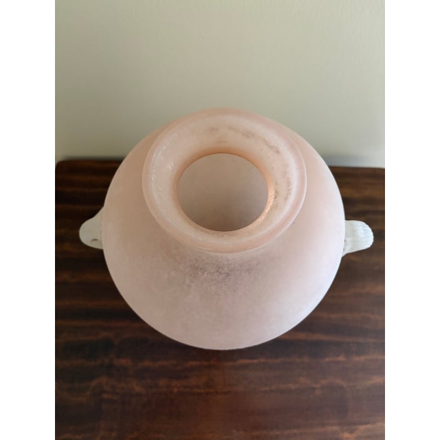 Glass Italian Pink Scavo Glass Amphora Vase in the Roman Style For Sale - Image 7 of 17