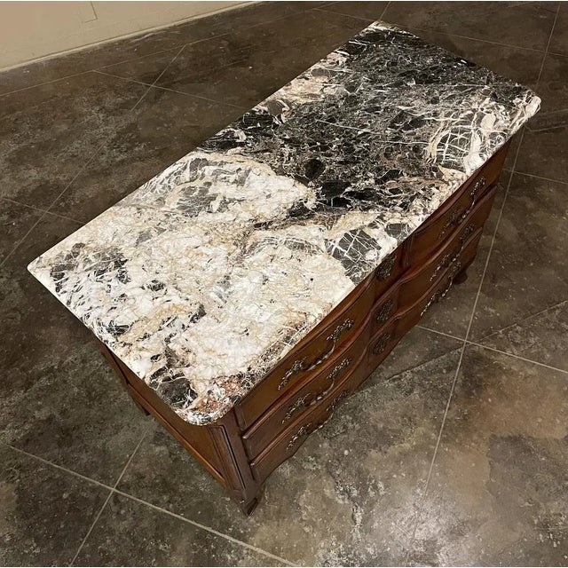 Wood 19th Century Country French Cherrywood Marble Top Commode For Sale - Image 7 of 13