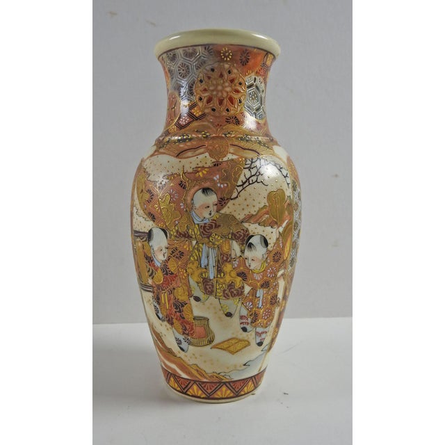 Antique Hand Painted Satsuma Vase Chairish