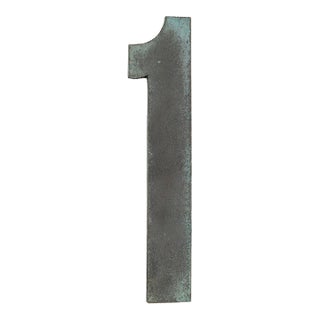 Vintage 9.937 In. Cast Bronze Sign Number 1 For Sale