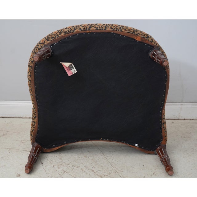 Century French Louis XVI Style Bergere Chair & Ottoman For Sale - Image 18 of 18