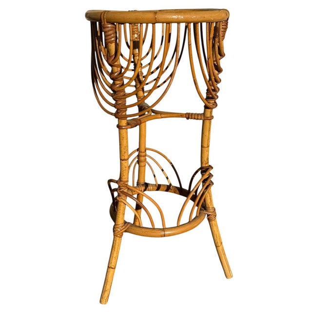 French Rattan Flower Holder, 1960s For Sale - Image 11 of 12