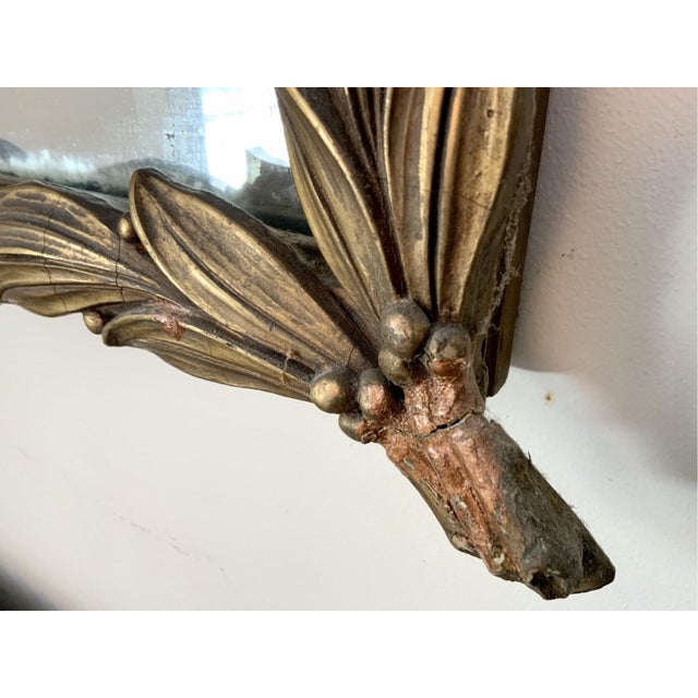 Wood Vintage Rococò Style Gilt Wood Rectangular Wall Mirror For Sale - Image 7 of 9