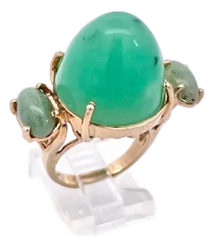 Chrysoprase Bullet Ring, Size 7