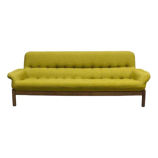 Mid-Century Danish Mellow Yellow Sofa For Sale