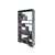 Abstract 84" Distressed Blue Uneven Shelves Slim Display Cabinet Room Divider For Sale - Image 3 of 6