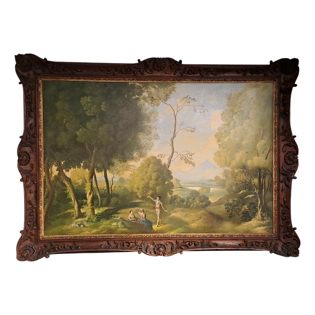 Italian Artist, Large Landscape, 20th Century, Oil on Board For Sale