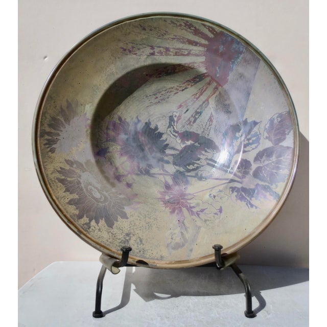 Late 19th Century Clément Massier (1844-1917) Massive Luniville Floral Charger 24" Diameter Circa 1890 For Sale - Image 5 of 18