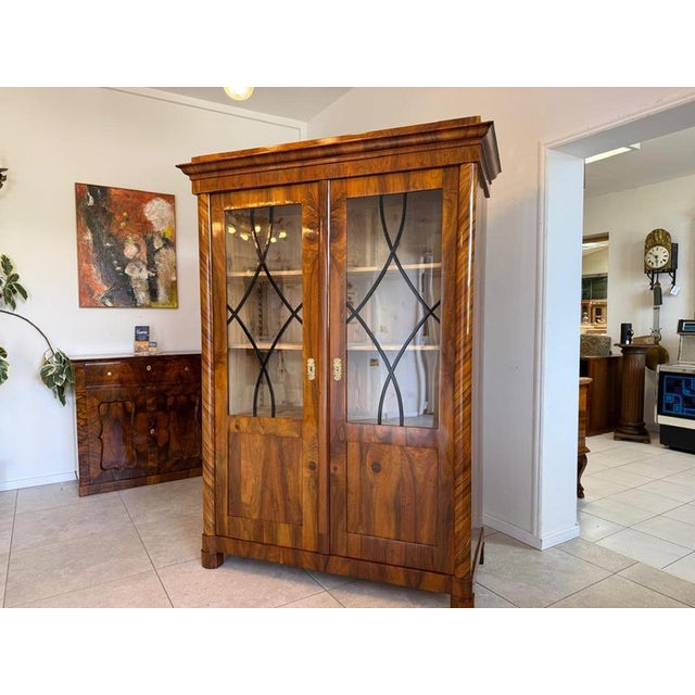 Biedermeier Display Cabinet in Walnut For Sale - Image 11 of 11