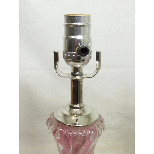 Mid-Century Modern Pair of Vintage Rose Murano Glass Lamps For Sale - Image 3 of 18