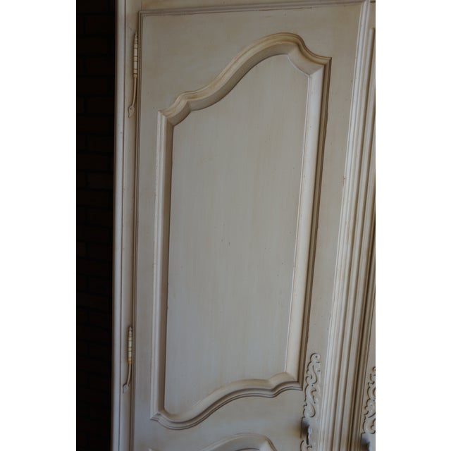 French Country Ethan Allen Country French Painted Armoire For Sale - Image 3 of 12