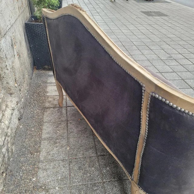 Napoleon III Corbeille Sofa in Grey Oak, France, 1990s For Sale - Image 13 of 18