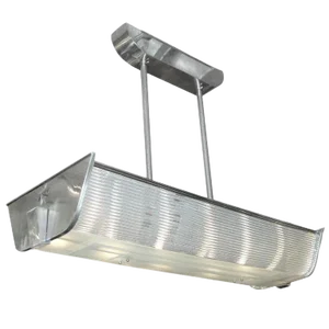 Rectangular Billiard Style Glass Rod and Nickel Chandelier, P. Fargette, 1940