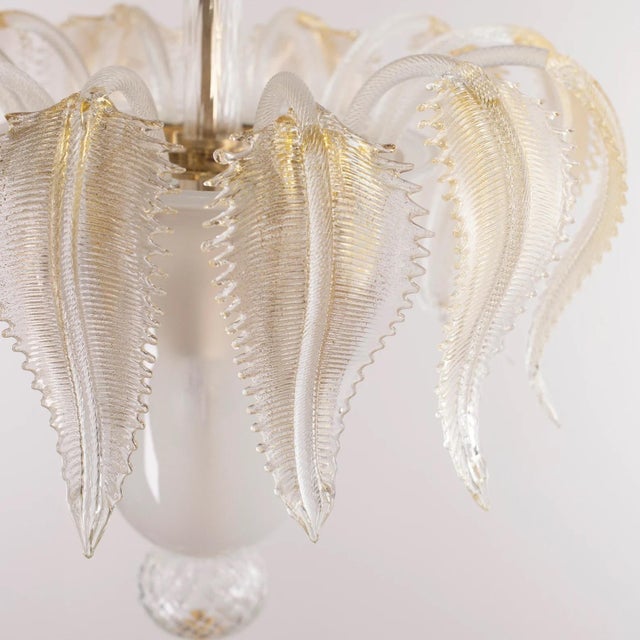 Contemporary Murano Glass Chandelier, White & Crystal With Gold Accents, 58 Cm | Italian Design Statement For Sale In Los Angeles - Image 6 of 6