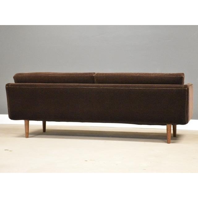 1950s Mid Century Modern 81.5” Brown Mohair Sofa For Sale - Image 9 of 10