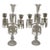 Vintage Pair 14" Modular Crystal 3-Light Candelabras Threaded European Lead Crystal Complete With Prisms For Sale