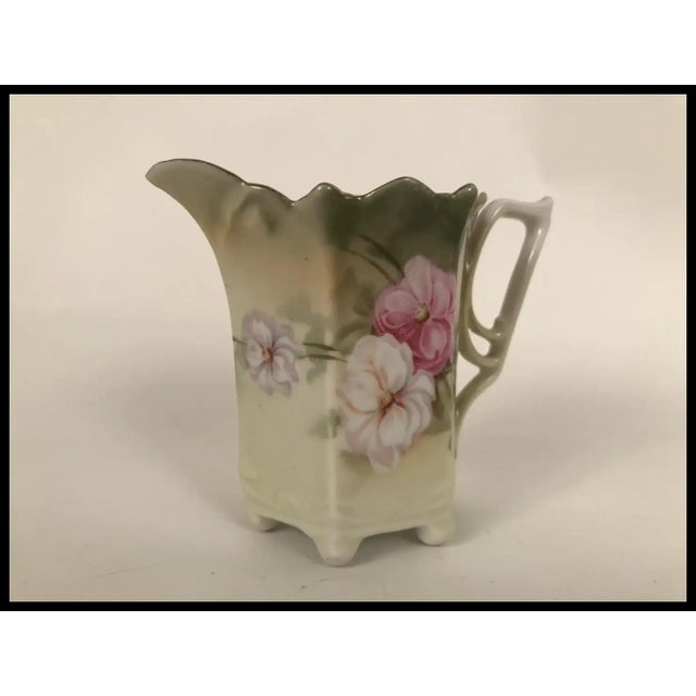 1930s Hand Painted Porcelain Creamer Burley & Tyrrell Co Floral Cottage Core For Sale - Image 9 of 9