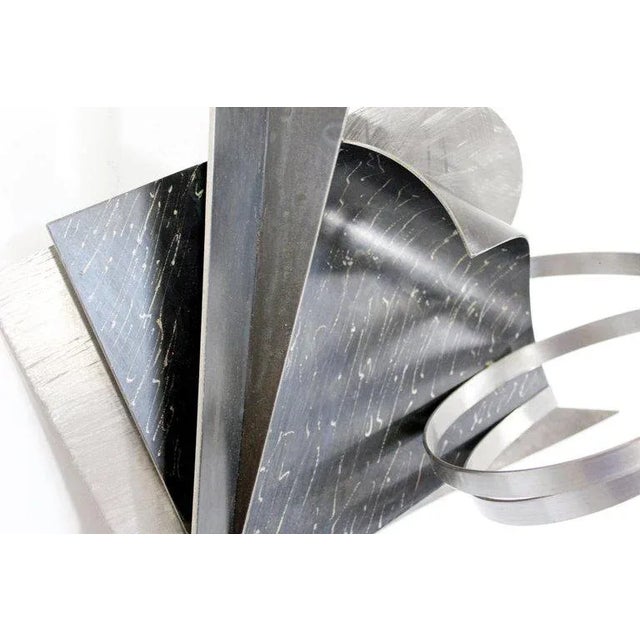 Metal 1990s Vintage Contemporary Signed Steel Metal Wall Sculpture by Christiane Martens For Sale - Image 7 of 10