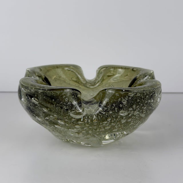 Gold Mid-Century Pulegoso Murano Glass Bowl by Galliano Ferro, 1960s For Sale - Image 8 of 11
