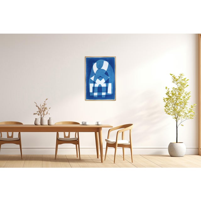 2020s 2025, Abstract Geometric Figures, Beneath the Rainbow, Handmade Cyanotype on Watercolor Paper by Kind of Cyan For Sale - Image 5 of 9