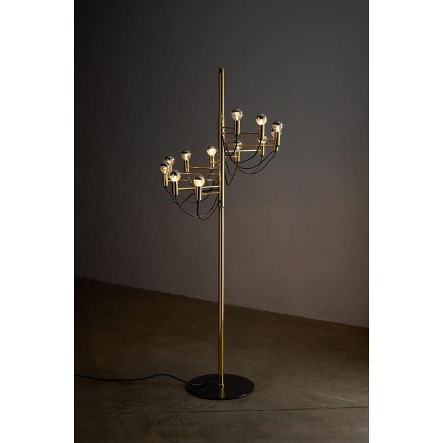 1970s Gold Multi-Light Atomic Floor Lamp by Gino Sarfatti, 1970s For Sale - Image 5 of 10