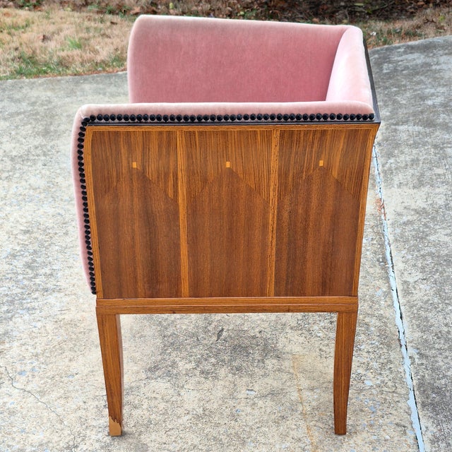 Wood 1990s Eliel Saarinen for Arkitektura Reproduction Cranbrook Saarinen House Arm Chair Art Deco Style For Sale - Image 7 of 12