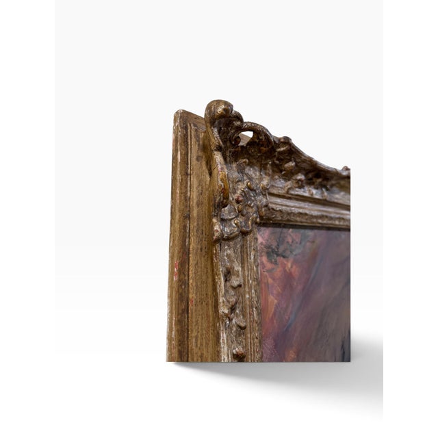 Mid-Century Modern Seated Woman Portrait Painting on Masonite - Framed For Sale In West Palm - Image 6 of 7
