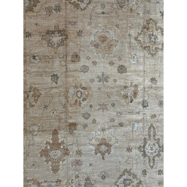 Wool on wool pile genuine hand made Vegetable dye Oushak Carpet -