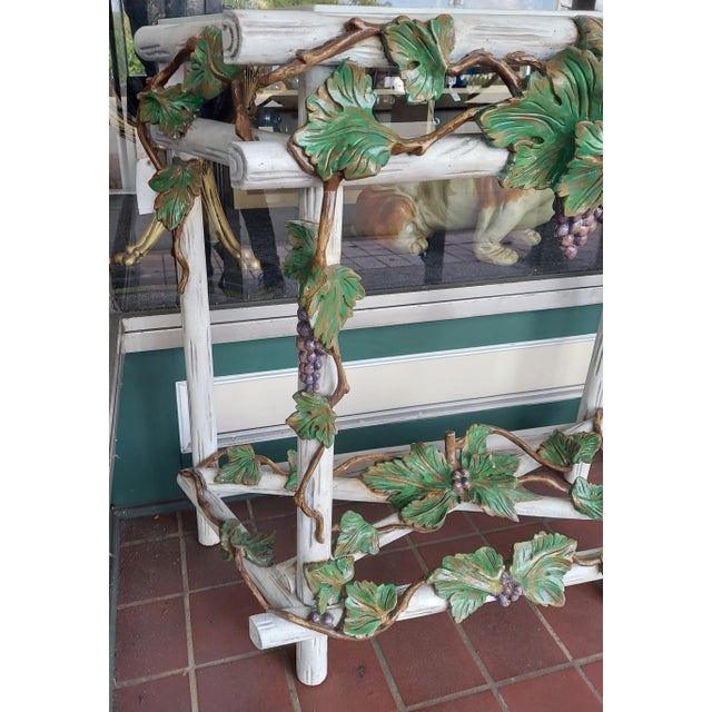 1980s Vintage Hand Carved Venetian Paint and Enamelled Pair of Console Tables For Sale - Image 11 of 13