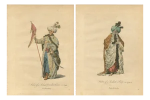 Thomas Jefferys, Ottoman Costume: Standard Bearer & Turkish Priest, 1749, Prints, Set of 2