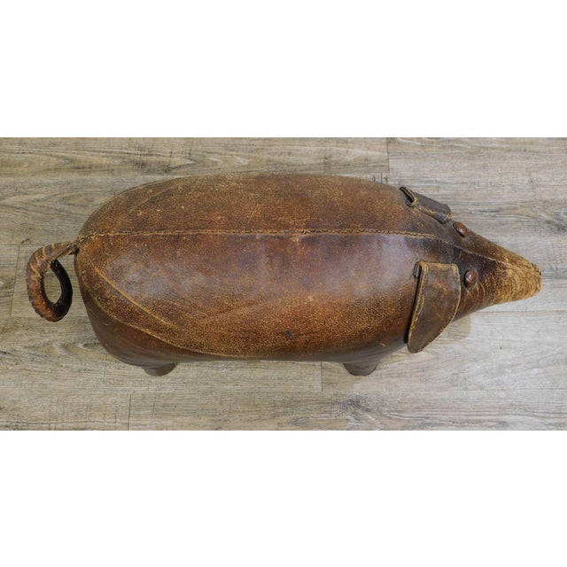 Dimitri Omersa Abercrombie & Fitch Vintage Leather Pig Footstool
