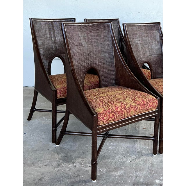Coffee Vintage Barbara Barry for McGuire Tobacco Cane Dining Chairs - Set Of. 4 For Sale - Image 8 of 12