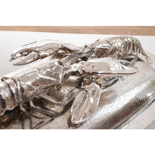 King Size Lobsters Dish in Silver-Plating by Franco Lapini, 1970s For Sale - Image 11 of 18