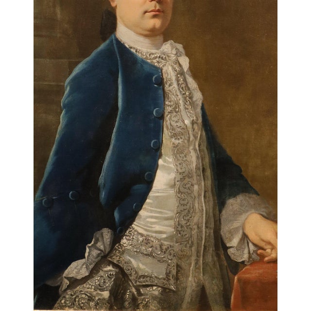 Follower of Jean-Baptiste Van Loo, Portrait of a French Gentleman, 1730, Oil on Canvas For Sale - Image 10 of 15
