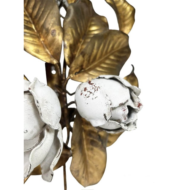 1950s 1950s Italian Gilt Metal Wall Floral Sculpture For Sale - Image 5 of 8