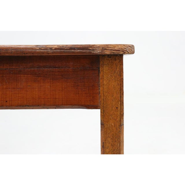 Mid-Century Modern Industrial Square Wooden Stool with Handle, Belgium, 1920s For Sale - Image 3 of 12