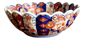 Antique Japanese Imari Scalloped Edge Bowl, 1900