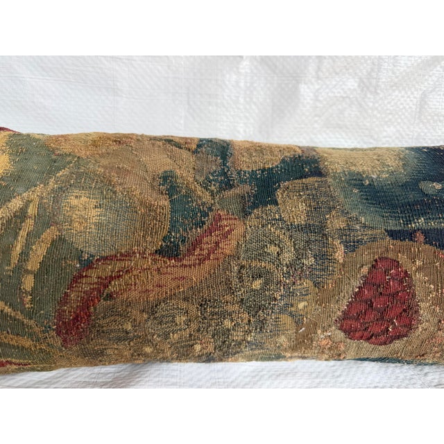 17th Century 17th Century Flemish Verdure Fruit Lumbar Pillow For Sale - Image 5 of 7