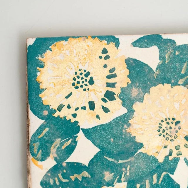 Ceramic Spanish Decorative Ceramic Tile of Casa Vicens by Antoni Gaudí For Sale - Image 7 of 11