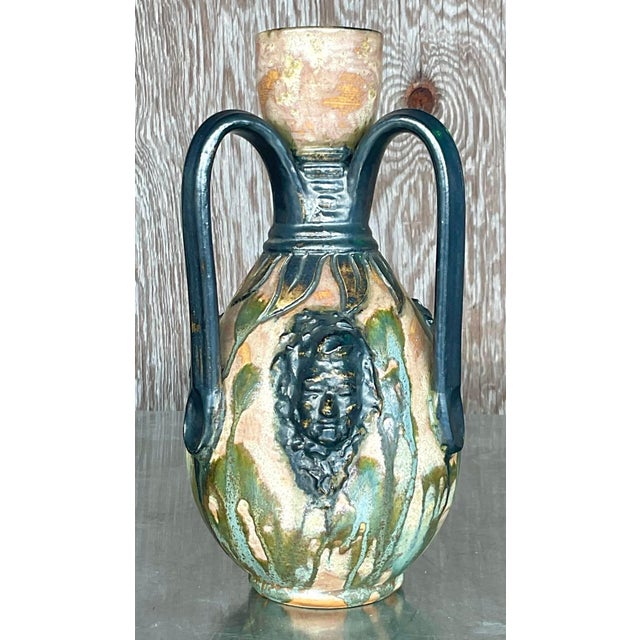 Late 20th Century Vintage Boho Sylvain Subblet Signed Studio Pottery Vase For Sale In West Palm - Image 6 of 9