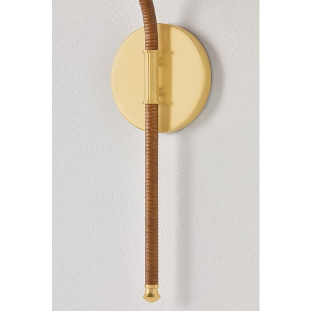 2020s Hudson Valley Lighting Atwood 6 in. 1 Light Wall Sconce in Aged Brass Finish For Sale - Image 5 of 7