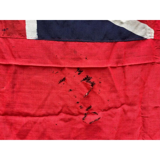 1940 Large British Navy Union Jack Wool Red Ensign British Nautical Flag For Sale In Philadelphia - Image 6 of 8