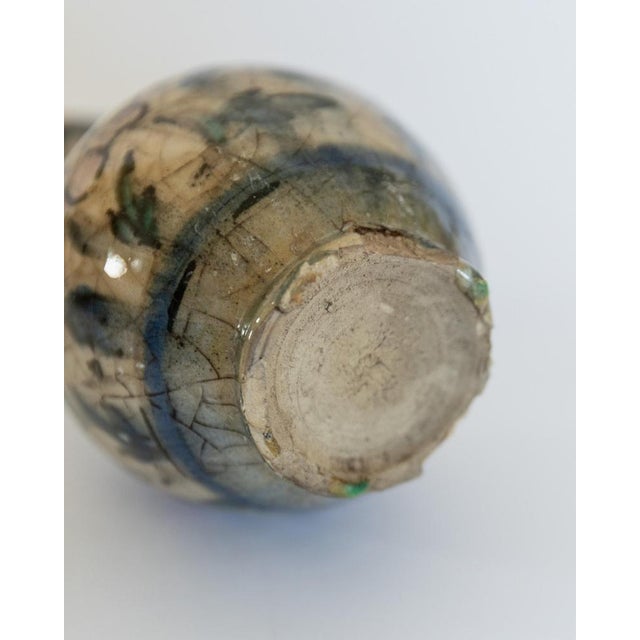 Small Hand-Painted Ceramic Vase with Floral Pattern and Handle, 18th Century For Sale - Image 10 of 11