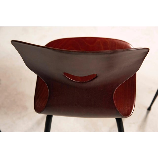 Danish Dark Plywood Shaped Chairs, 1960s, Set of 8 For Sale - Image 10 of 12