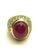Bochic “Orient” Natural Emerald & Ruby Cocktail Ring Set In 18K Gold & Silver For Sale - Image 9 of 12