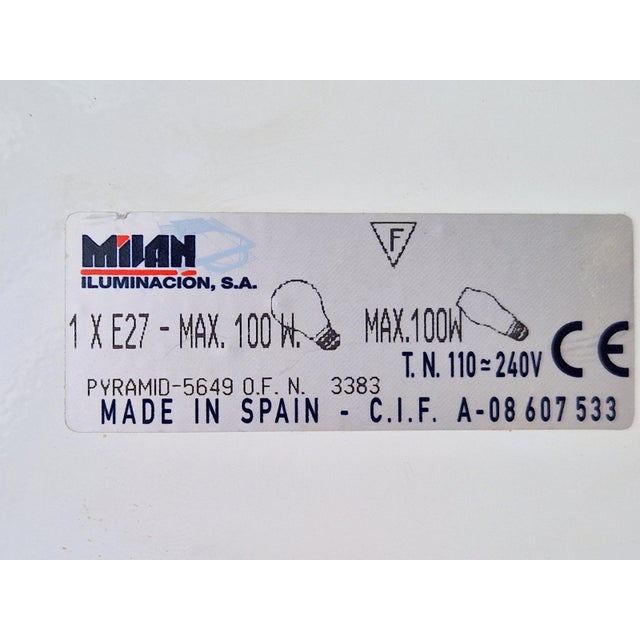 Regency Brass and White Glass Ceiling Lamp from Milan, Spain, 1970s For Sale - Image 12 of 14