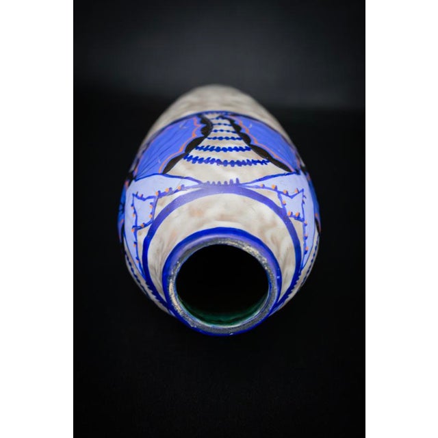 Art Deco Glazed Stoneware Vase with Butterfly Decor by Louis Dage, France, 1930s For Sale - Image 10 of 14