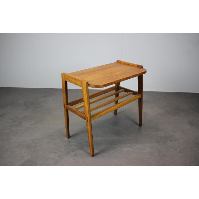 Vintage Czechoslovakian Side Table in Oak, 1960s For Sale - Image 4 of 9