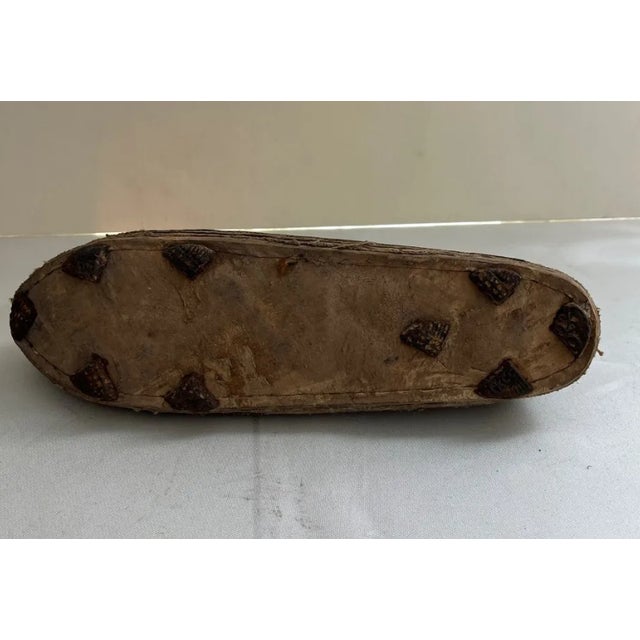 Antique Korean Joseon Dynasty Heukhye Nobleman's Leather Shoe, Single, Yangban Nobility Footwear With Hobnail Sole, 19th Century For Sale - Image 4 of 15