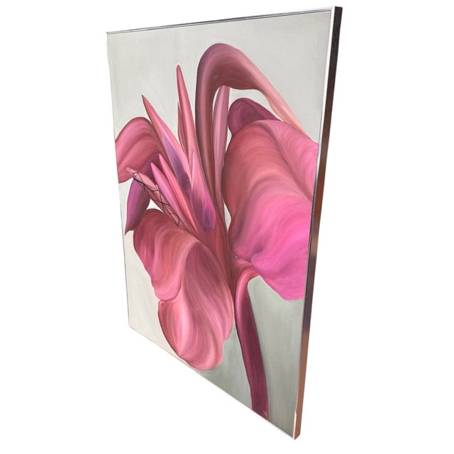 Large Scale Framed Mixed Media Painting With Stitching For Sale - Image 11 of 11
